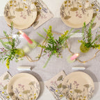 Platos florales de papel reciclado ecológico - Paquete de 12