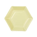 Platos de papel pastel hexagonales grandes - Paquete de 8
