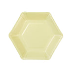 Platos de papel pastel hexagonales grandes - Paquete de 8
