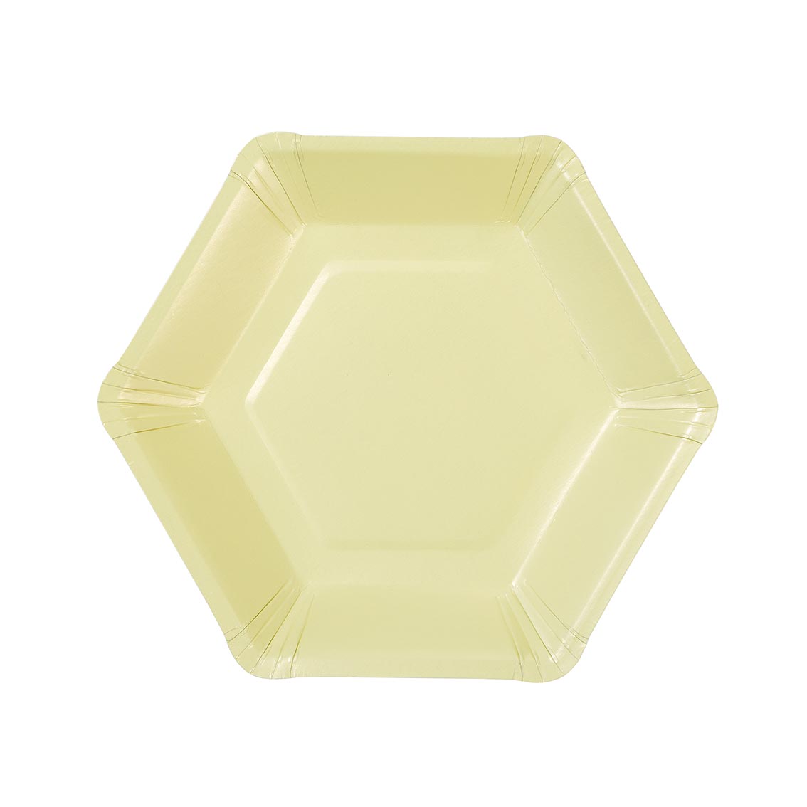 Platos de papel pastel hexagonales grandes - Paquete de 8