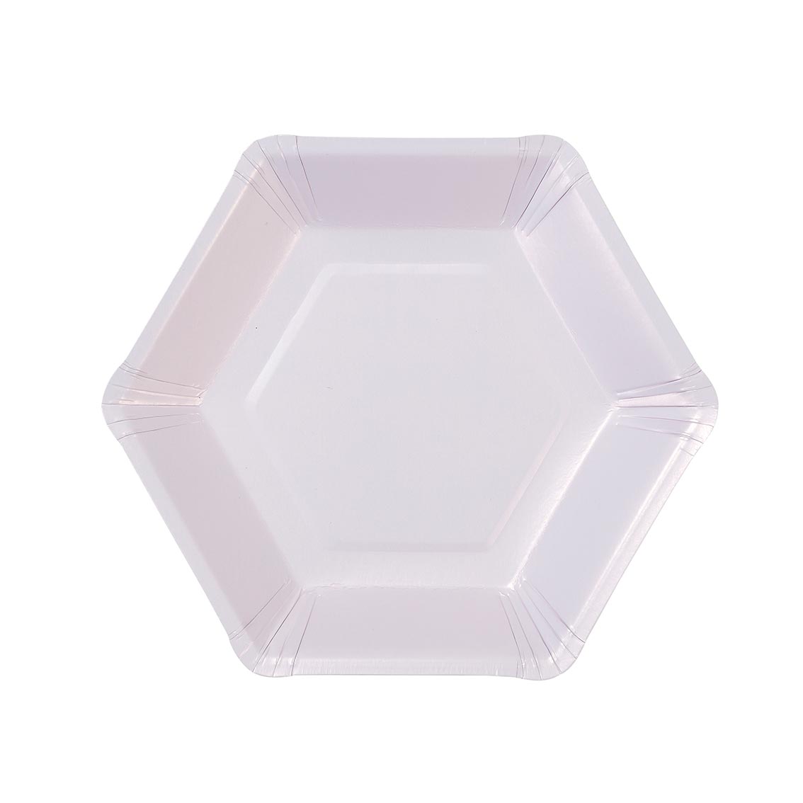 Platos de papel pastel hexagonales grandes - Paquete de 8