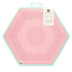 Platos de papel pastel hexagonales grandes - Paquete de 8
