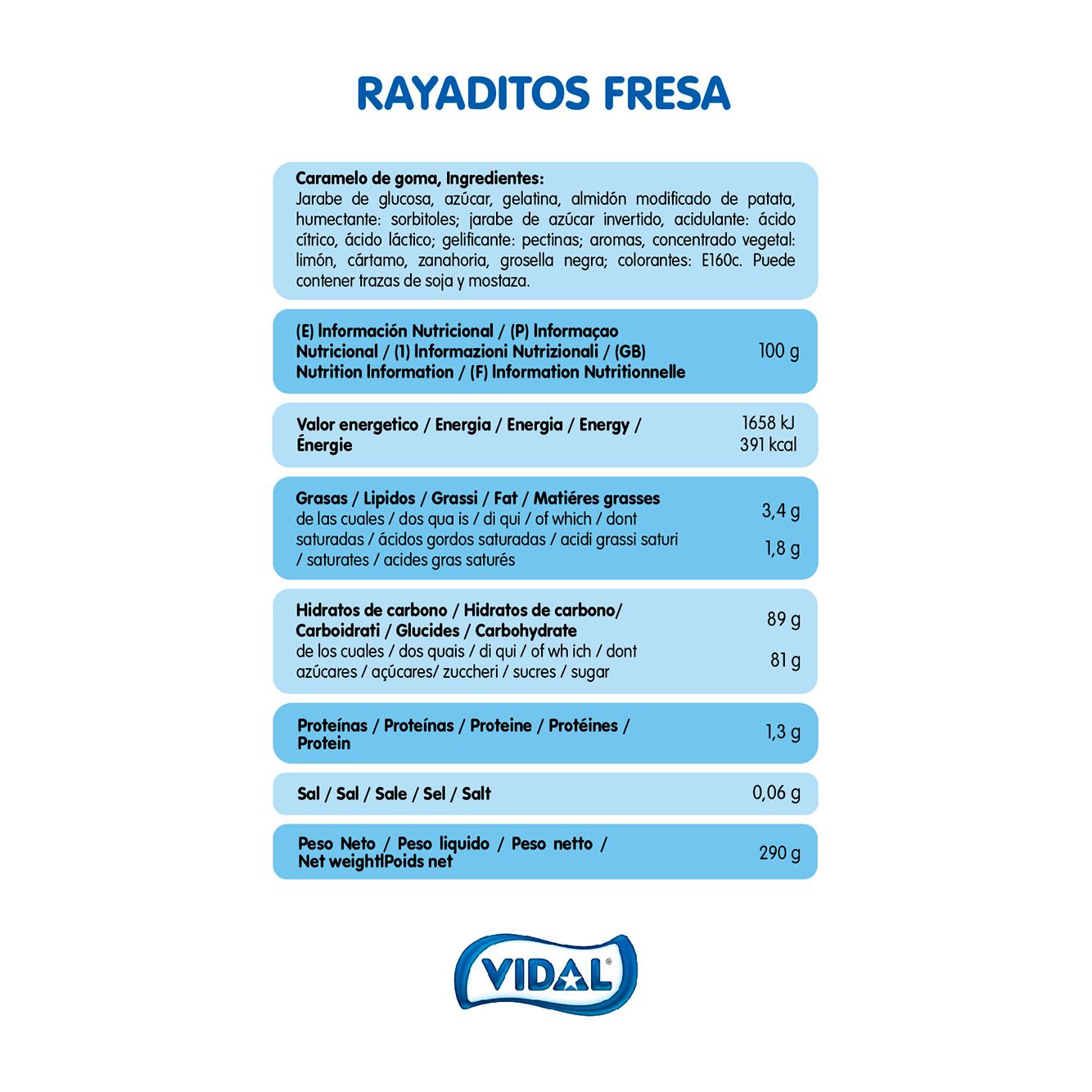 Rayaditos Fresa tarrina de 290g