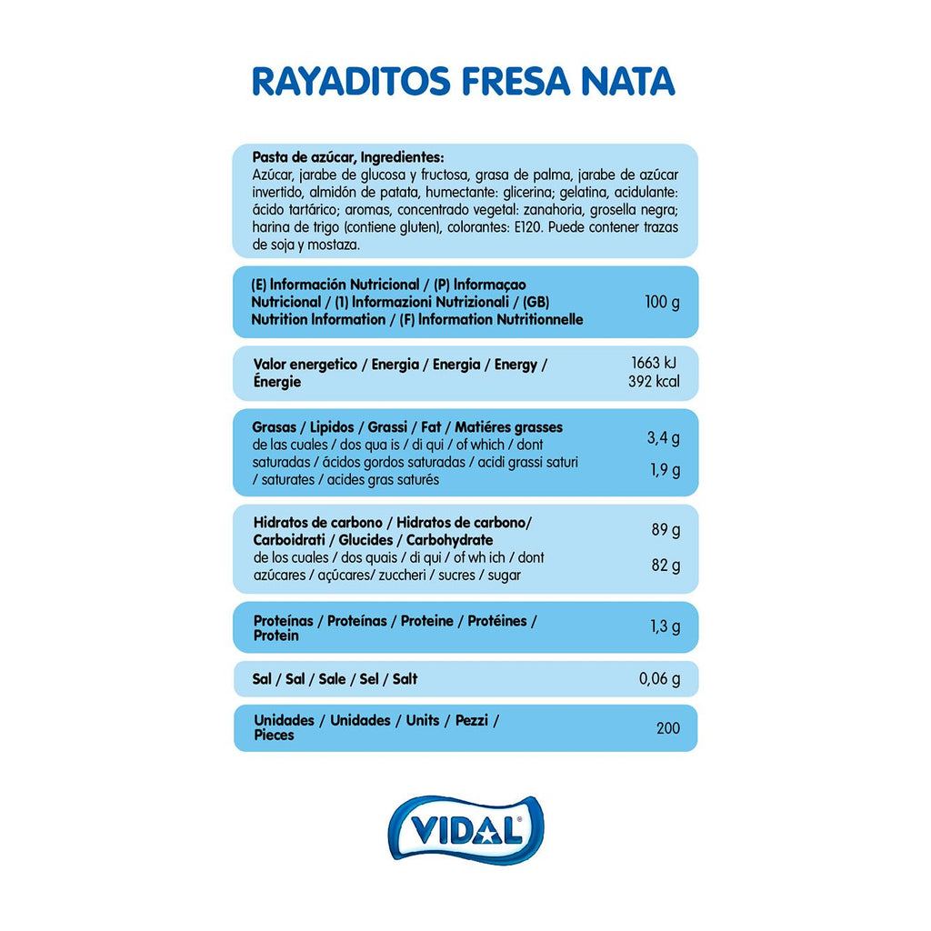 Rayaditos Fresa bandeja 1,4 Kg