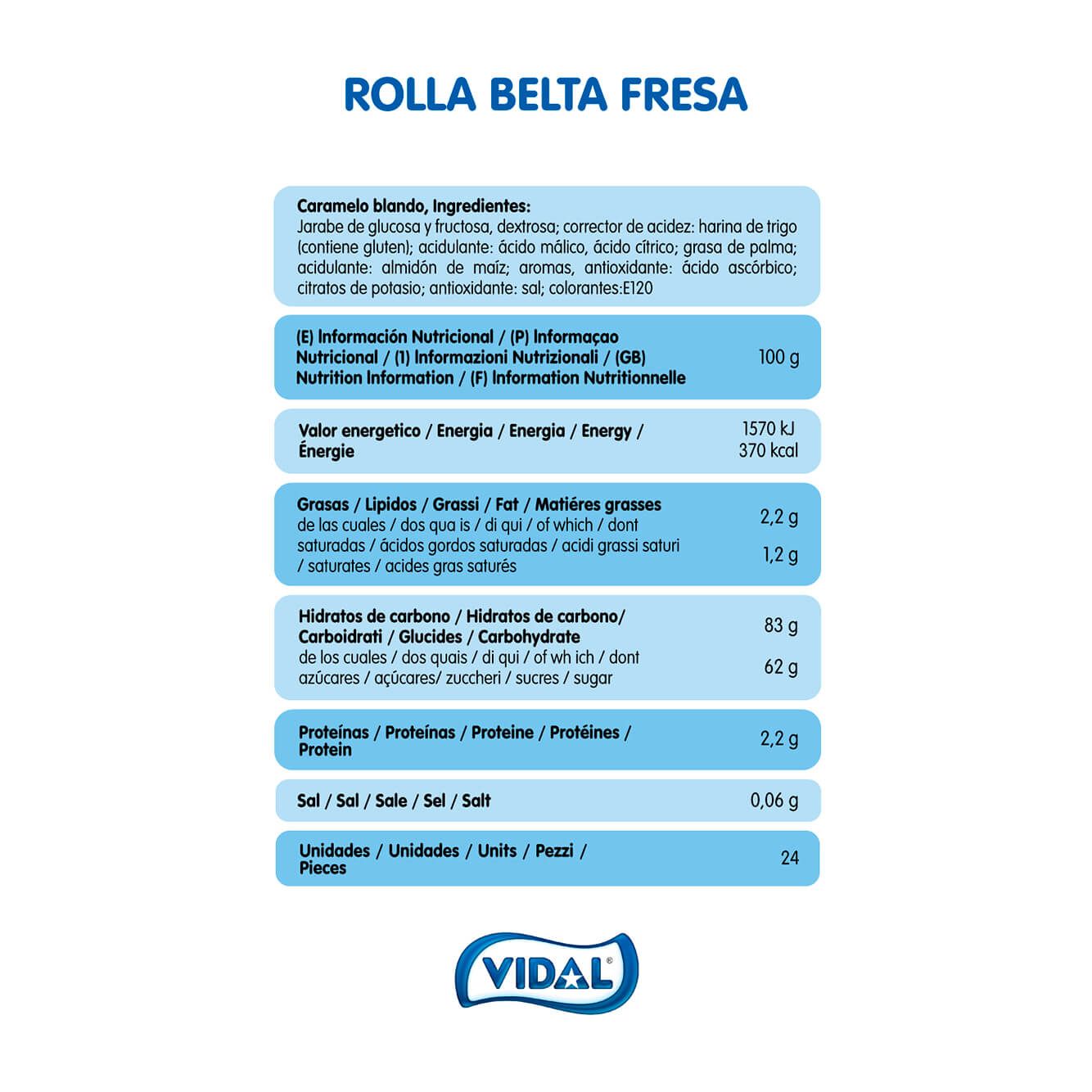 Rolla Belta Pica sabor a fresa -  Unidad