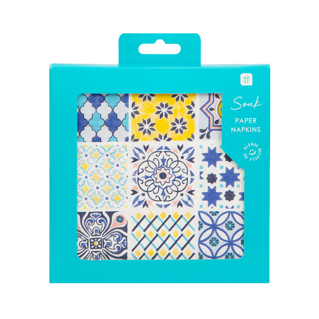 Servilletas de verano Souk Blue - Paquete de 20