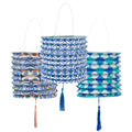 Farollillos azules Souk Summer Paper Lanterns Decoraciones - Paquete de 3