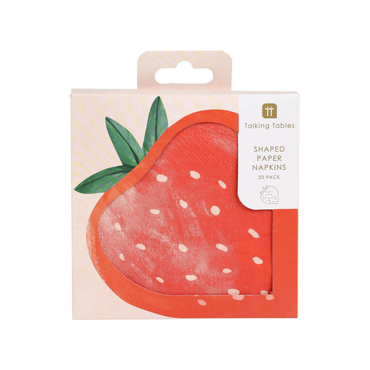 Servilletas de papel con forma de fresa Bon Appetit (paquete de 20)